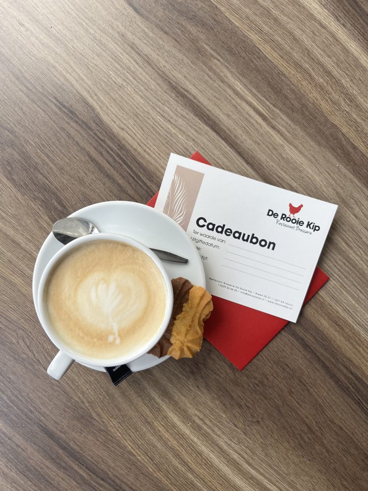 Cadeaubon met een kop koffie